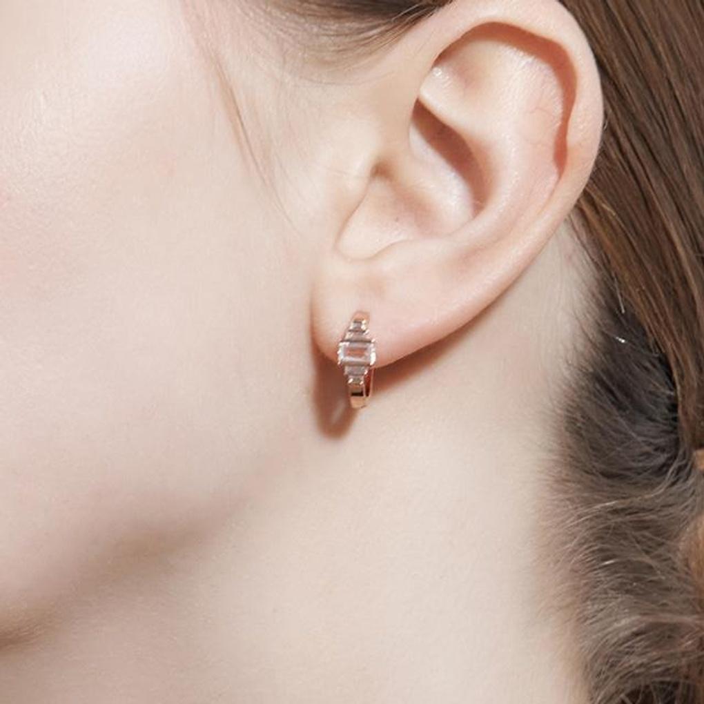 [Geiger Jewelry] 14K GF Cube One-Touch Earrings GIGFEE006