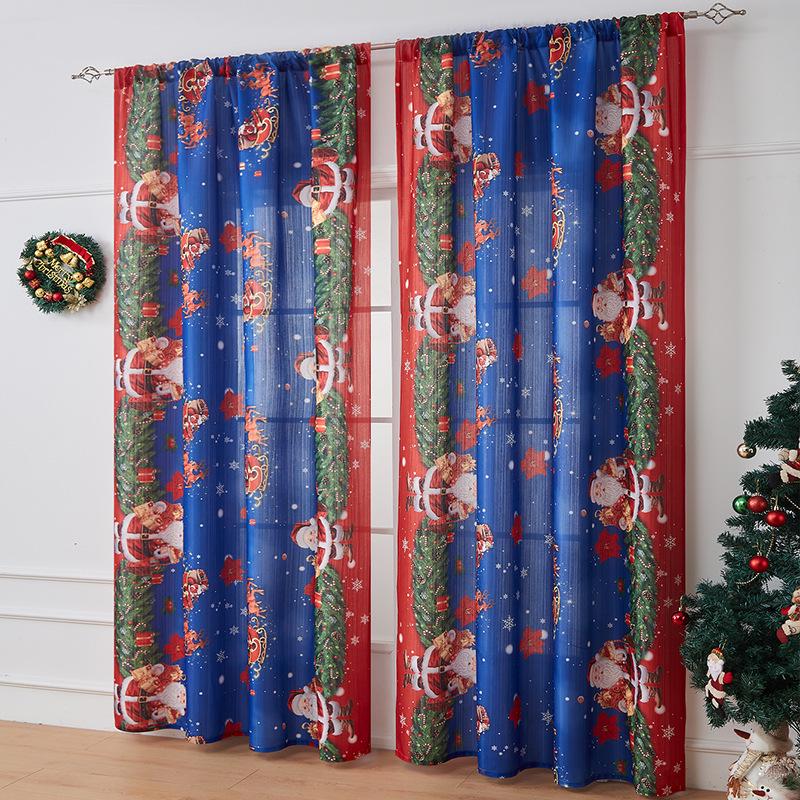 Americké vánoční zatemňovací závěsy: Slavnostní potištěná látka pro domácí dekoraci