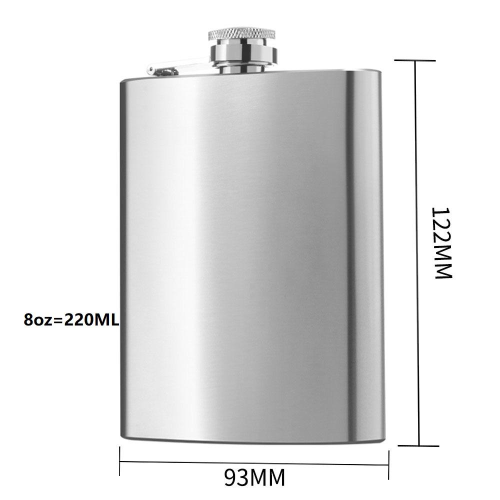 4 8 10 Stainless Steel Ounce Hip Shaped Wine Whiskey Hip Shaped Bottle Kettle Men's Portable Drinking Device Wine Screw Cap