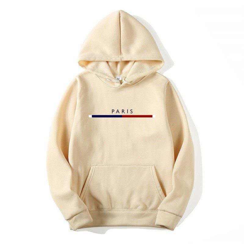 Men's Paris Print Unisex Hoodie: Velvet Sportswear, Fashion Streetwear, Casual Loose Fit, Breathable Pullover