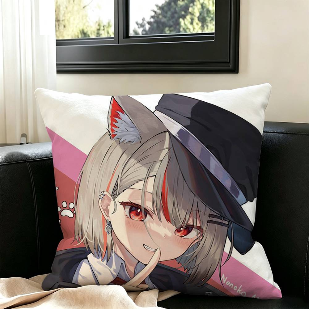 Neneko Mashiro-oo Square Double-Sided printed Pillow Case Bedroom Bedside Pillow Sofa Cushion Cover
