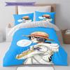 Luffy D Pattern Bedding Quilt Set Quilt Cover Pillowcase Home Birthday Gift(1 * Duvet Cover + 2 * Pillowcase, Without Core)