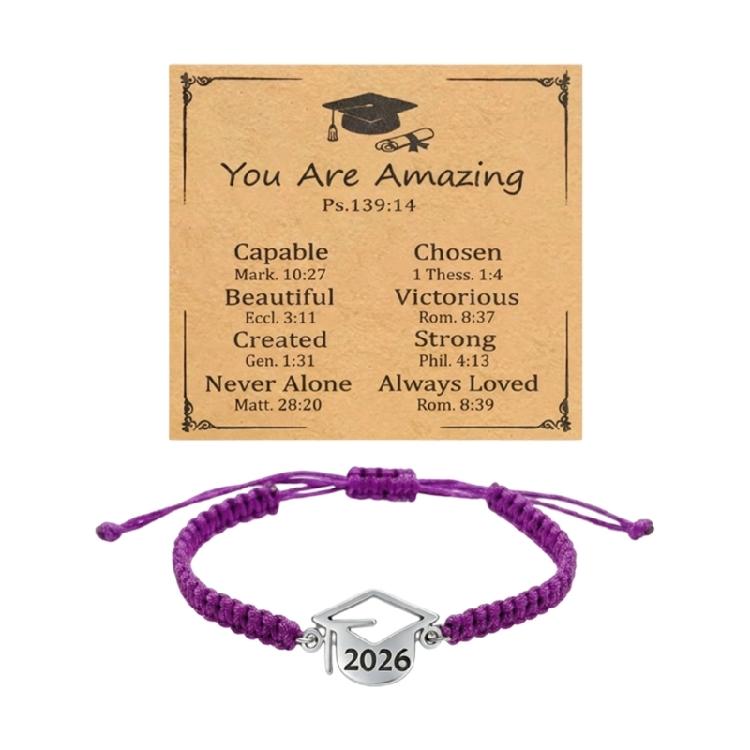 Trendy Flat Knot Friendship Bracelet With 2026 Graduate Theme Graduation Wristband For Schoolmates And Special Occasions