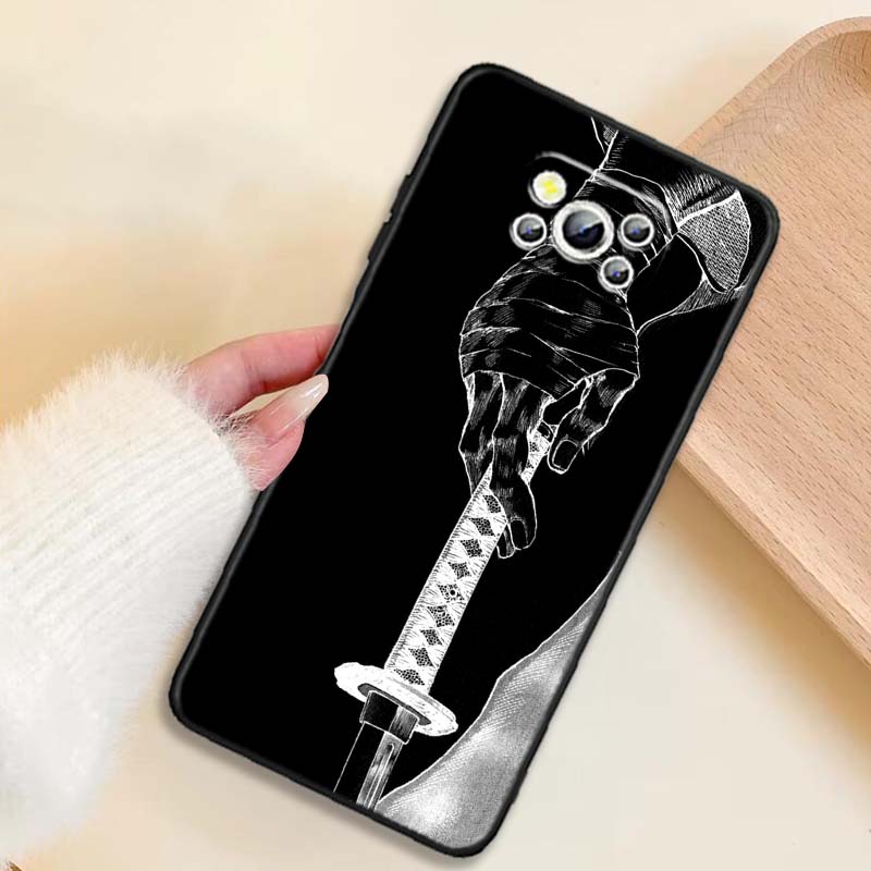 Ancient style swordsman Phone Case For Xiaomi Mi Poco F3 F4 F5 F6 X3 X4 X5 X6 X7 M3 M4 M5 M6 M7 GT Pro 5G Black