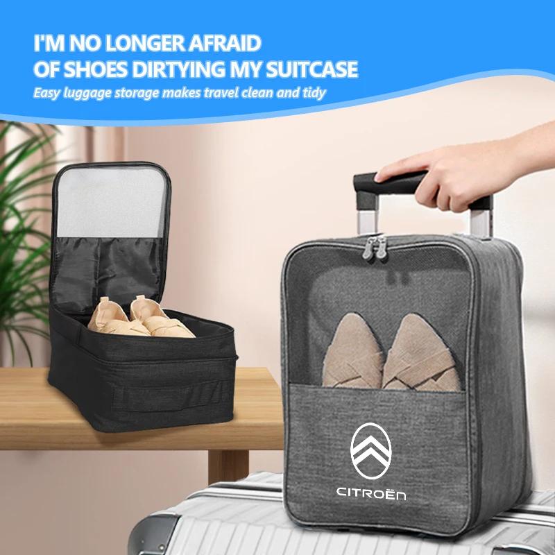 Portable Car Travel Shoe Bag Toiletries Sundries Clothes Storage For Citroen C5 C1 C2 C6 C4L DS3 DS4 DS5 C-Elysee Grand Berlingo