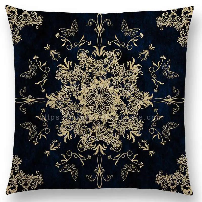 New Dreamy Emerald Spirit Flower Pillow Case Soul Mandala Elegant Flourish Floral Pattern Design Prints Retro Cushion Cover