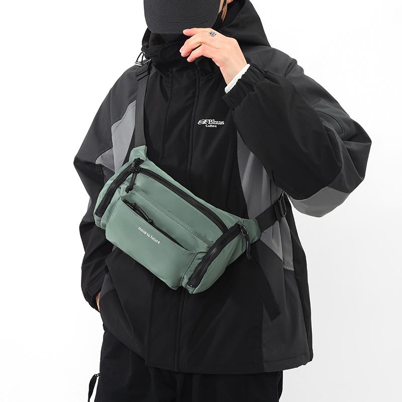 Men's Large Capacity Shoulder Bag Sports Waist Bag Commuter Travel Shoulder Mobile Phone Bag