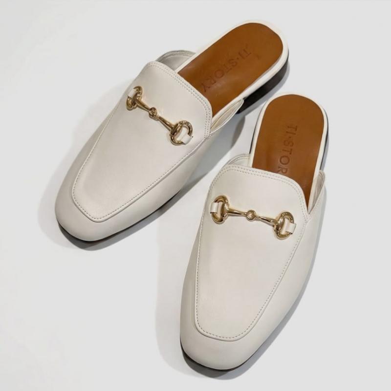Melting Brown Men S Bloper With Gold Decoration Office SlipperS