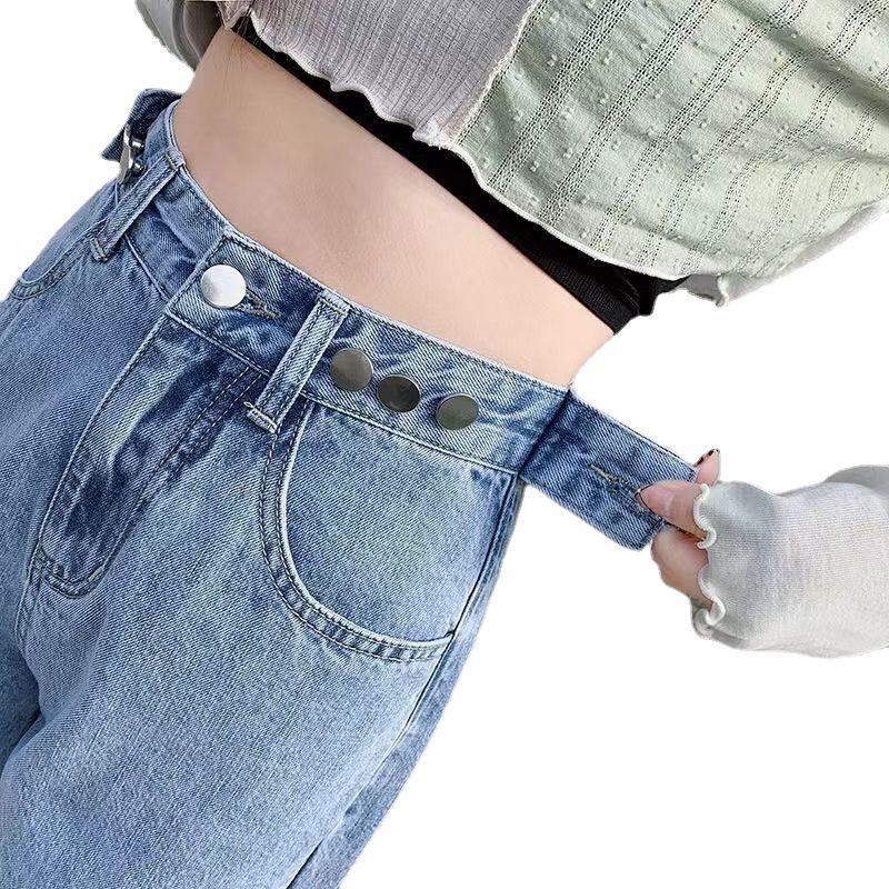 High-Waisted Women's Wide-Leg Jeans - New Spring/Autumn 2024 Slimming, Versatile, Petite, Floor-Length Style