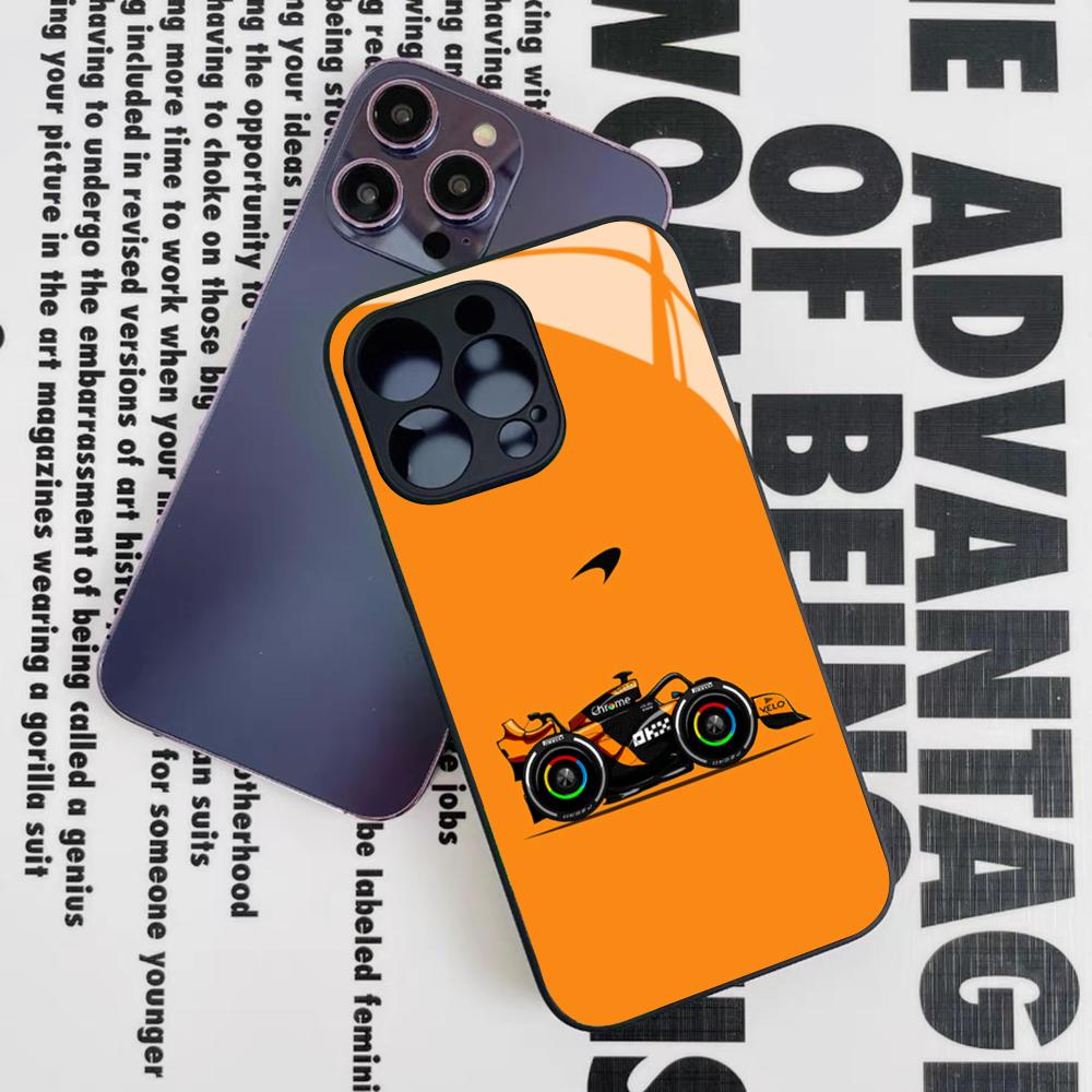 SuperCar M-McLarenS Phone Case for Iphone 16 15 14 12 11 13 Pro Max Mini 8 X Xr Xs Puls Black Glass Cover