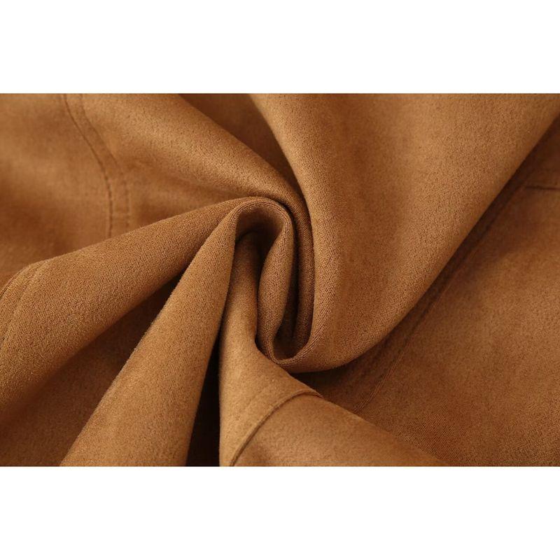 Kaslead New Women Clothes Western Style Versitile Fashion Three-Color Suede Short Cargo Outerwear