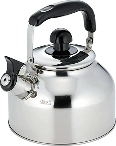 Kakusee Nilworka NW-07 Silberne Pfeifkessel, 2,7L Fassungsvermögen, Edelstahl, Hohe Wärme-Effizienz, Stabil, Weitboden-Design, Leicht zu Reinigen, Induc