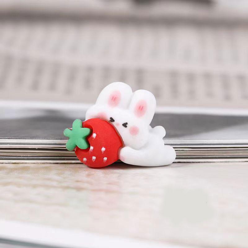 

DW92 10pcs Cute Cartoon Sweet Strawberry Rabbit Resin Charms Earring Keychain Pendant Making Diy Cartoon Charms Jewelry Findings 10pcs