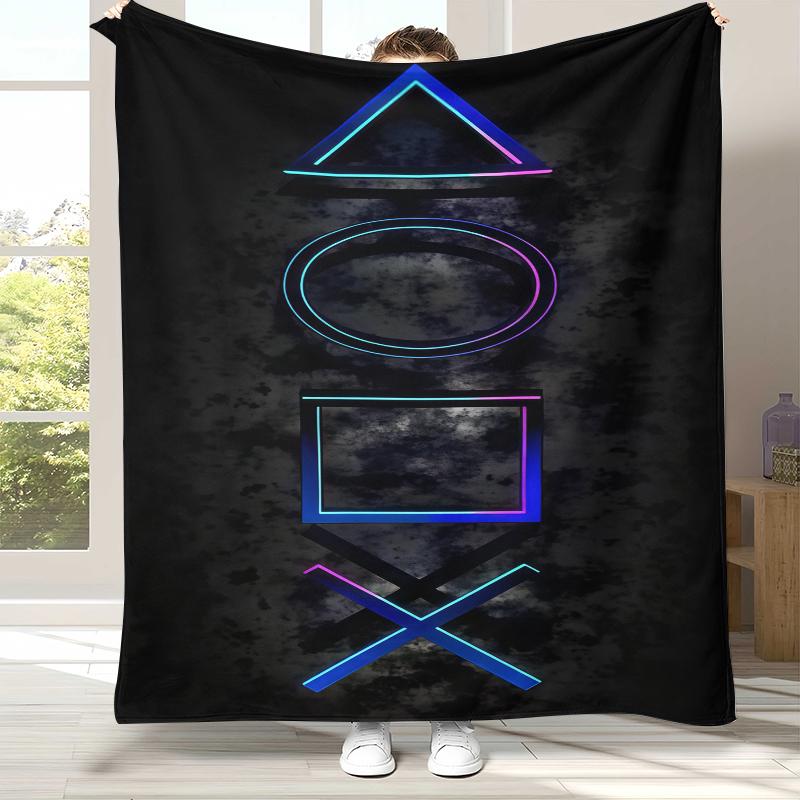 Cartoon Game Gamer Zone Controller Logo Flannel Blanket,Ultra Soft Warm Plush Throw for Home Bedroom Bed Sofa Cover Picnic gift