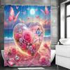 Ocean Beach Pink Butterfly Rose Floral Botanical Shower Curtain, Bathroom Decorative Shower Curtain, Waterproof Shower Curtain w