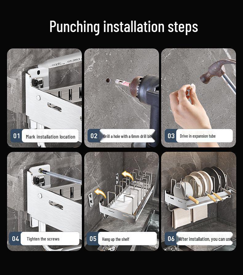 Extendable Stainless Steel Cookware Storage Rack for Kitchen Shelves and Under Sink Cabinets