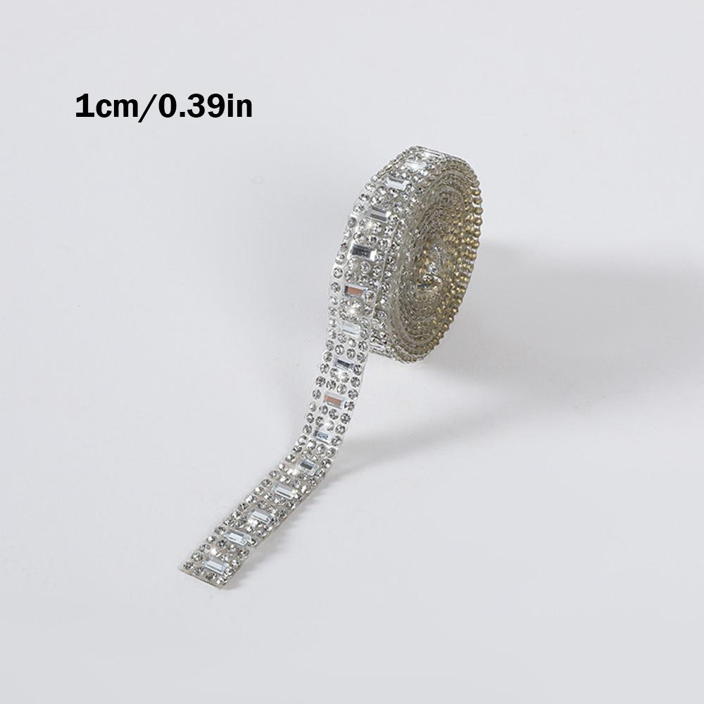 

DIY Rhinestone Ribbon Tape Glitter Bling Rhinestone Trim Tape Wedding Decor I-1cm