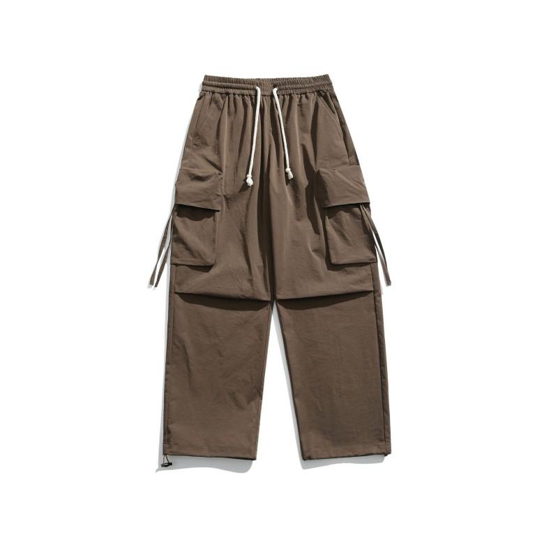 

Новые свободные брюки-карго-десантники с широкими штанинами, весенние модные брендовые брюки с несколькими карманами для мужчин 2XL кофейный
