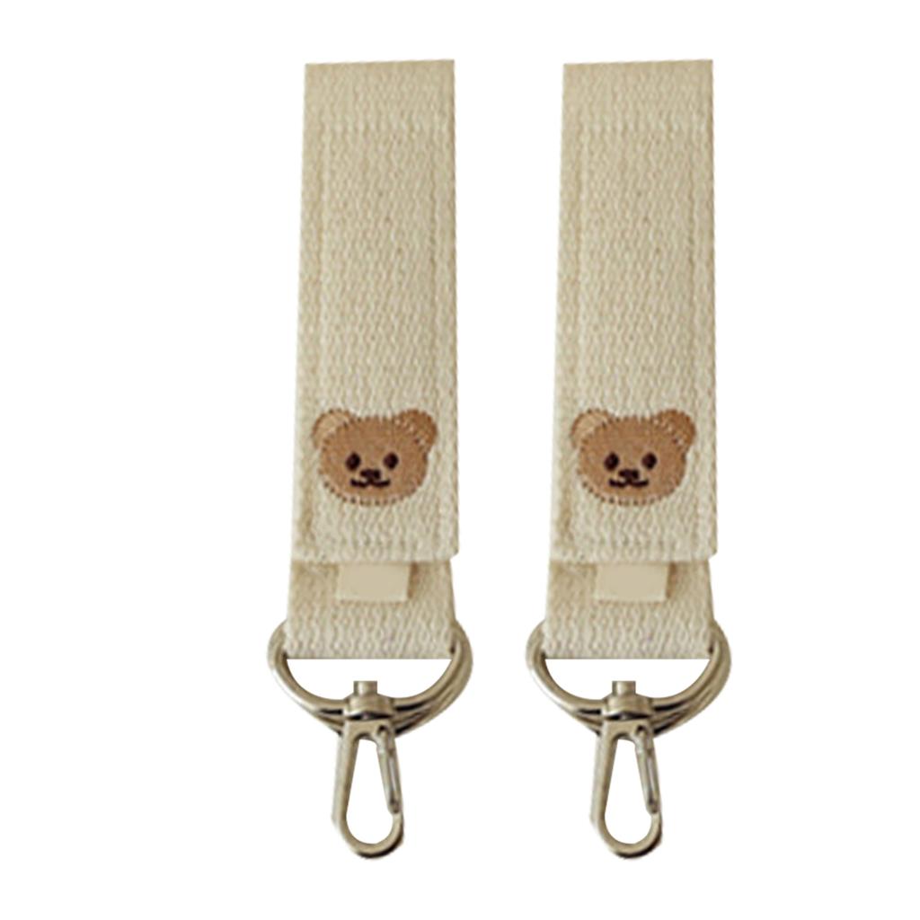 1 Pair Baby Stroller Organizer Hook Cute Bear Stroller Hooks Adjustable Bag Hanging Hooks Sturdy Stroller Accessories