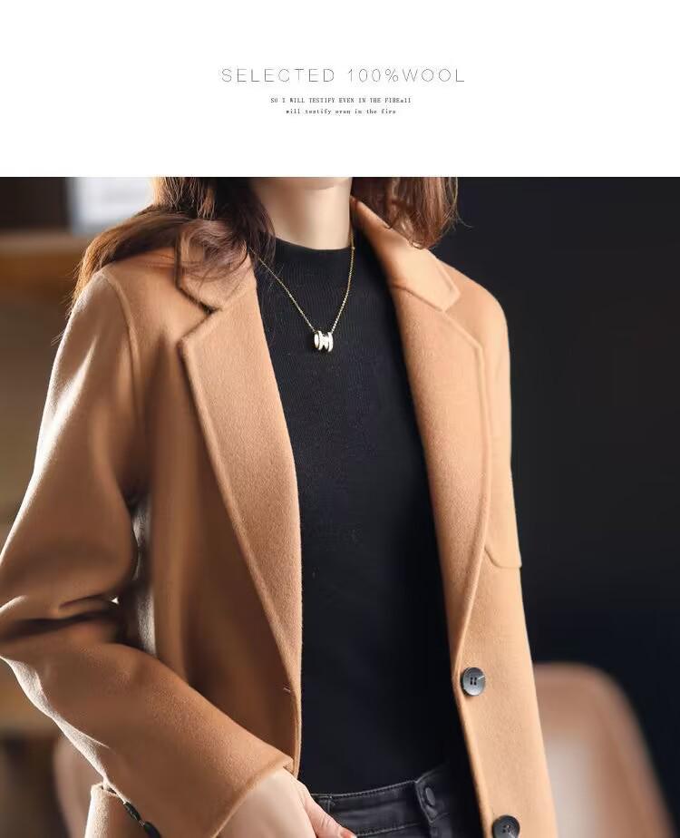 Neuer Wollmantel für Damen im koreanischen Stil - Petite, Figurformend, Herbst/Winter-Mode