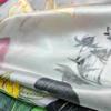 Guochao Lotus Landscape 100% Mulberry Silk Scarf - Versatile Women's Square Shawl