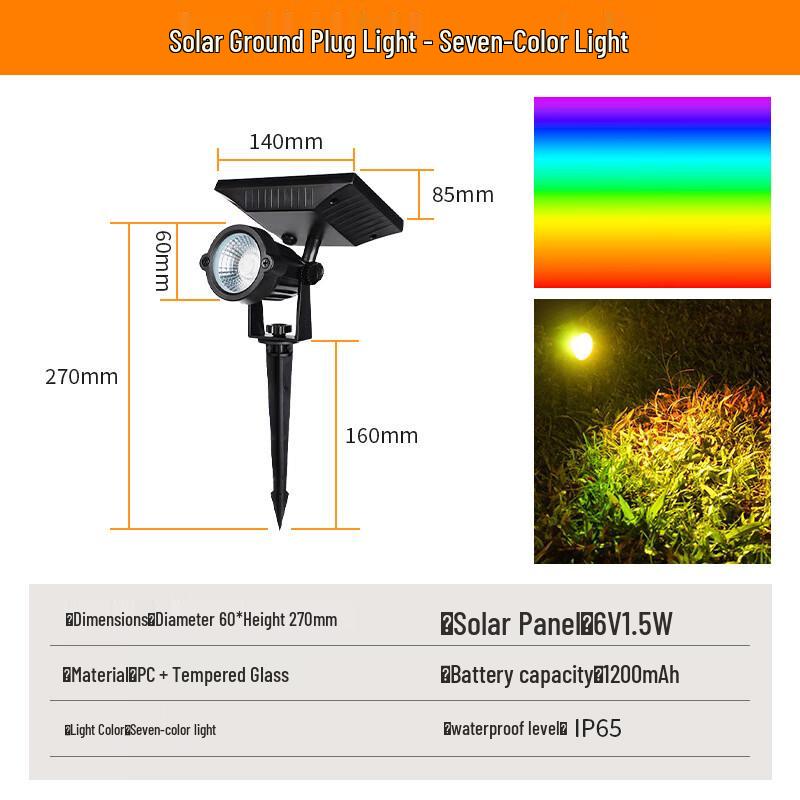 Nufeng Solar RGB LED Garden Ground Light