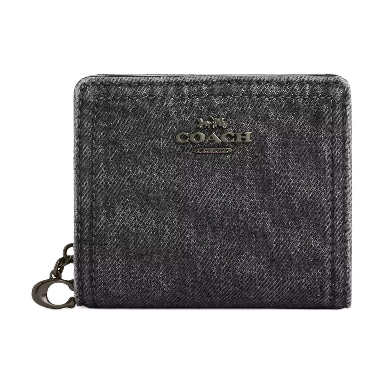 Coach Snap Wallet 10 Metal Logo Denim Wallet Women wallet Washed-Gray CAP07-QBWAD Washed Gray 23490₽