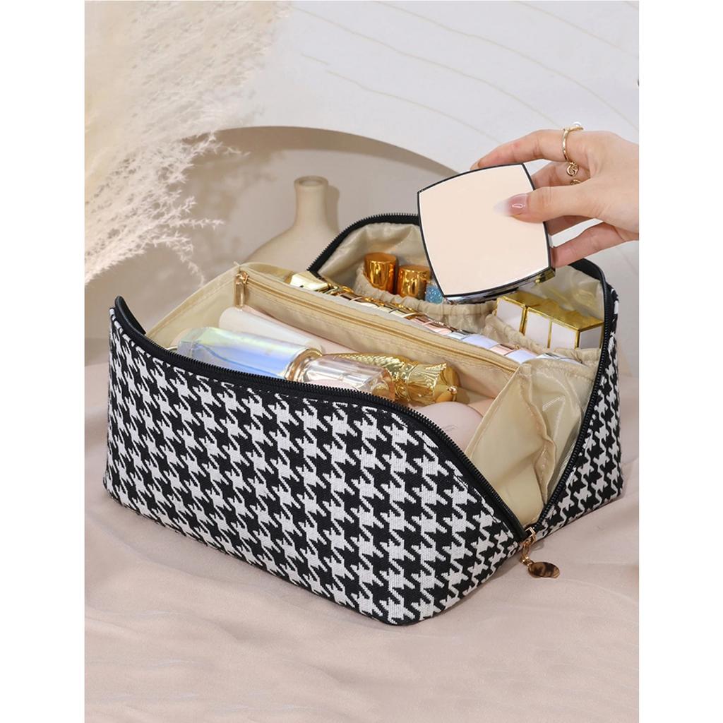 Trousse cosmetica Thousand Bird Grid per donna Grande capacità Portatile Borsa portaoggetti da viaggio 1 pz