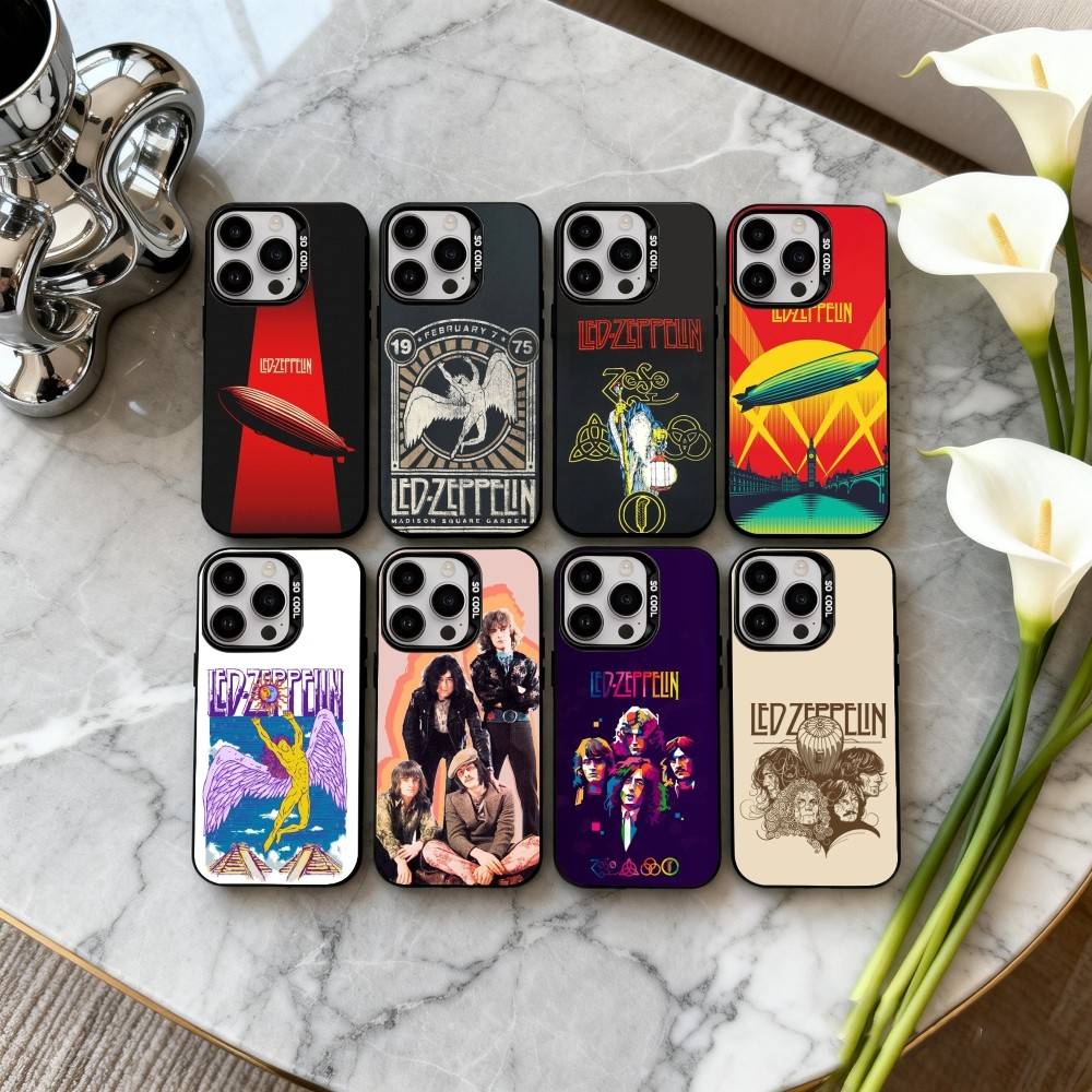 Rockin L-Led Z-Zeppelin BAND Phone Case For iPhone17,16,15,14,13,12,11 Plus,Pro Max Candy Silver Plated Inside Cover