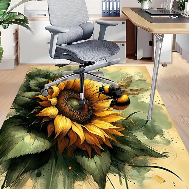1PC Sunflower Bee Anti-slip Carpet, Suitable for Office, Bedroomand Playrooms. It Can Also Be Used As a Sofa Footrest cover-R29