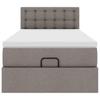 Ottoman Bed with Mattress Taupe 100x200 Cm Fabric