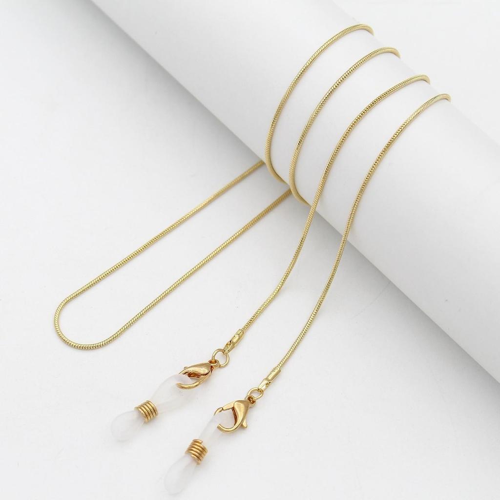 Cross-border Fashion: Twisted Pearl Bead & Snake Chain Eyeglass and Mask Necklace Accessory