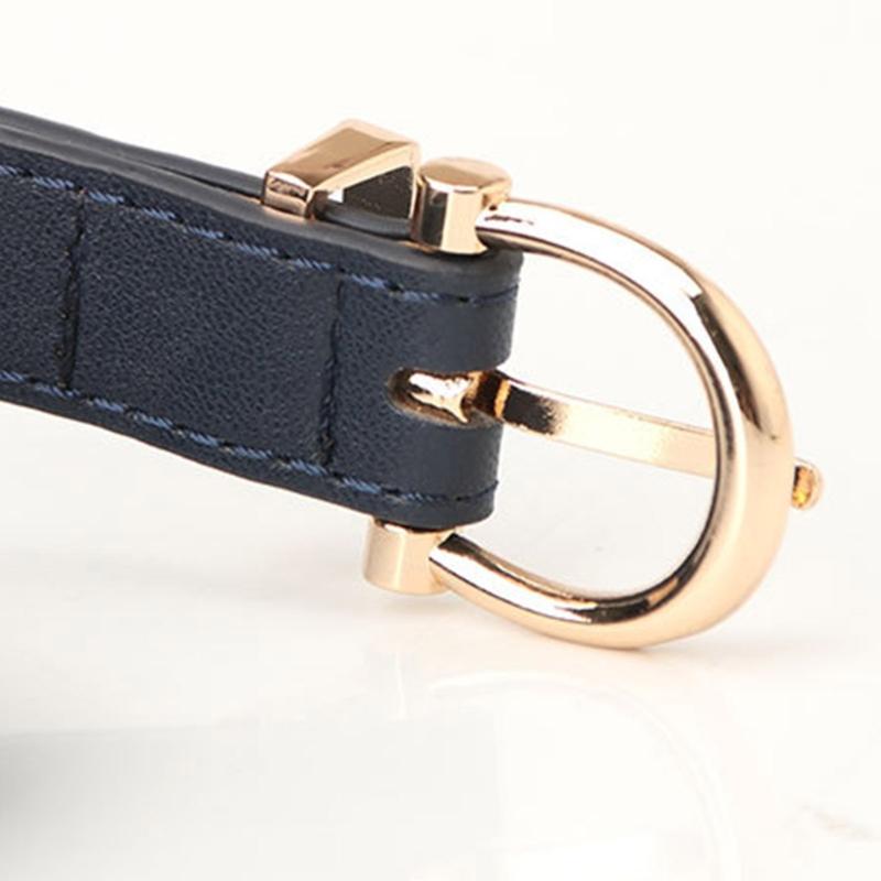 Adjustable Golden Oval Shape Buckle Thin Belt PU-leather All-match Belt Hot Girl Women Waist Belt for Coat Skirts Jeans