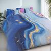 3-Piece Bedding Pillowcase Quilt Cover Set Blue Purple Color Scheme Gold Pattern 2D Digital Printing For Bedroom Dormitory Decor
