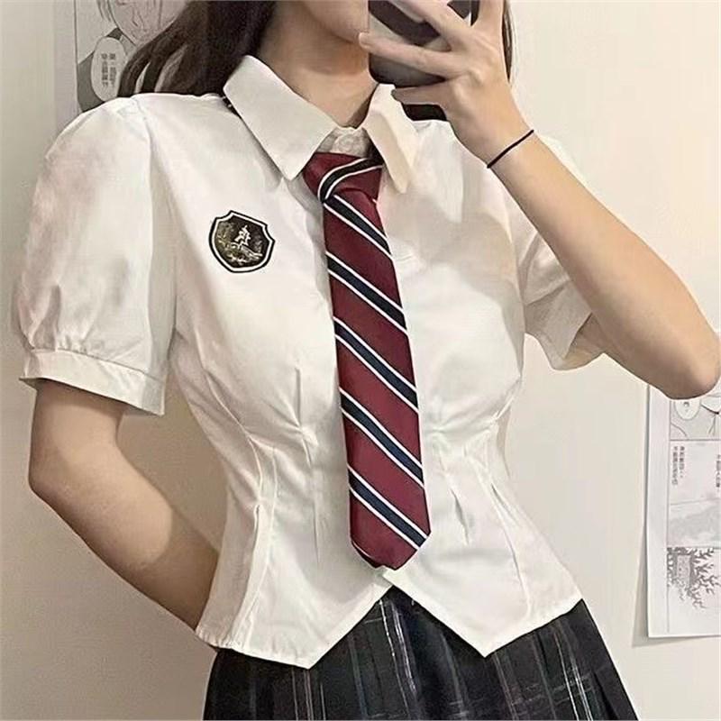 

JK Summer Women s British College Style Petite Skirt Two-Piece Set: Age-Reducing Korean School Uniform XS