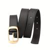 1pcs Women's Belt Fashion Classic Buckle PU Leather Belt Versatile Casual Golden Needle Buckle - Pair with Jeans, Pants, Dress