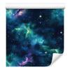Watercolor Galaxy Wallpaper Navy Blue, Turquoise, Sky Blue and Sea Blue 50x1000
