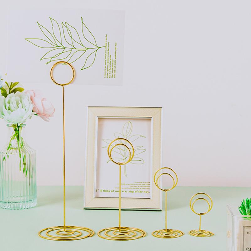 Gold Peacock Round Metal Memo Clip & Photo Holder