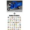 1:15 Scale Alloy Tricycle Model Toy Car Sound Light Pull Back Metal Diecast Transport Vehicles Models Boys Gifts Ornaments