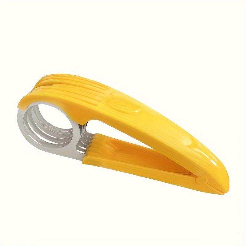 

1pc, Multi Functional Stainless Steel Fruit Slicer - Perfect for Bananas, Strawberries, and Eggs - Reusable жёлтый