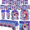 Nuovo Set Festa con Palloncini Cacciatore di Demoni K-pop Stendardo Tavola Decorazioni Festa di Compleanno Festa Kpop Coreana Anime Palloncini Topper per Torta