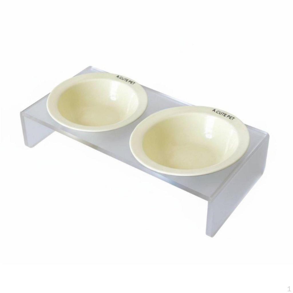 Ceramic Pet Bowl with Simple to Clean Elevated Cat Minimalist Design Acrylic