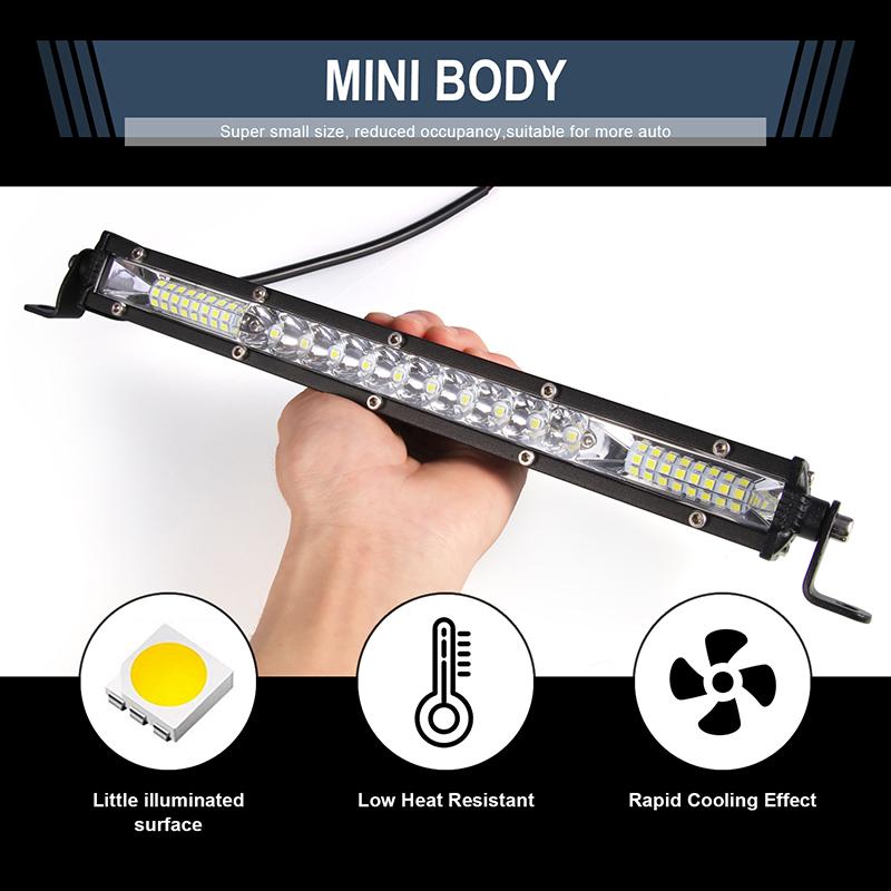 12Inch 450W Led Work Light Bar Combo Spot Flood Driving Off Road Suv Boat Atv