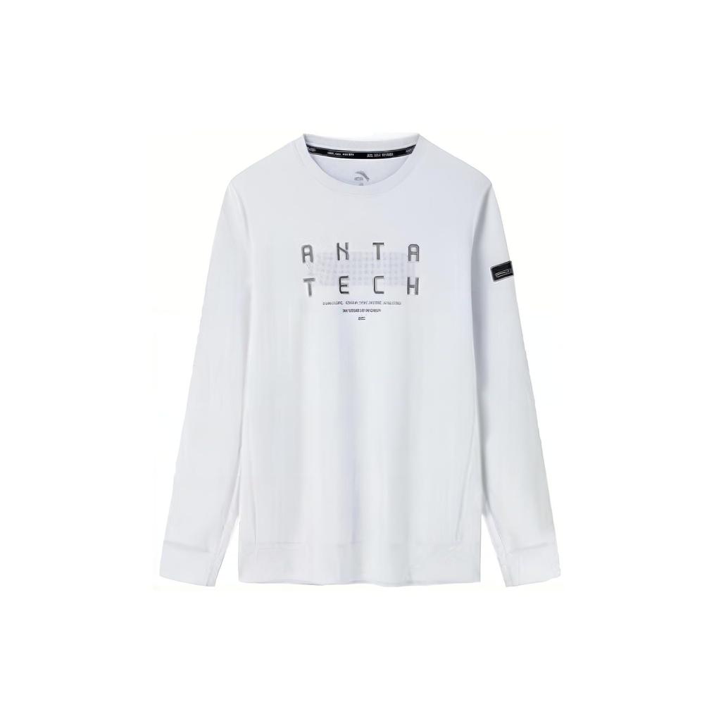 Anta Lifestylová série Pletený pulovr s nápisem Mikina s dlouhým rukávem Pánská mikina Clear-Wind-Gray 152337713-1