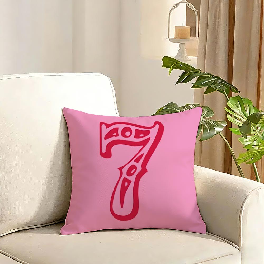 Seven Star Lucky Angel Numbers Cushion Cover Reversible Plush Pillow Cover Soft Fluffy  Home Decor for Sofa Bedroom