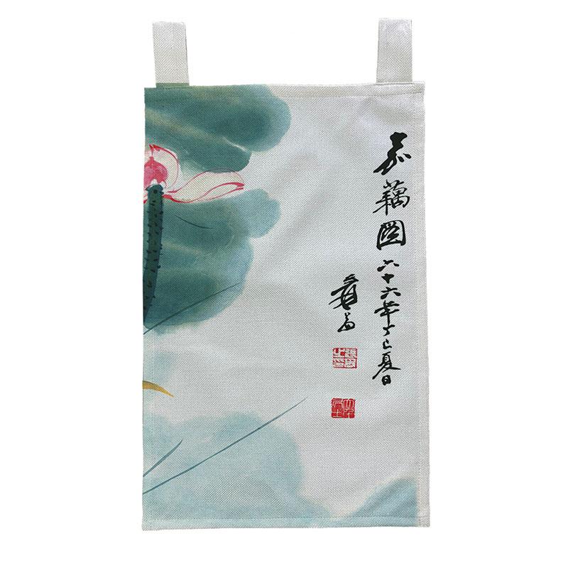 Chinese Ink Style Short Curtain Homestay Restaurant Signboard Teahouse Partition Kitchen Hanging Curtain Noren Decor Drapes