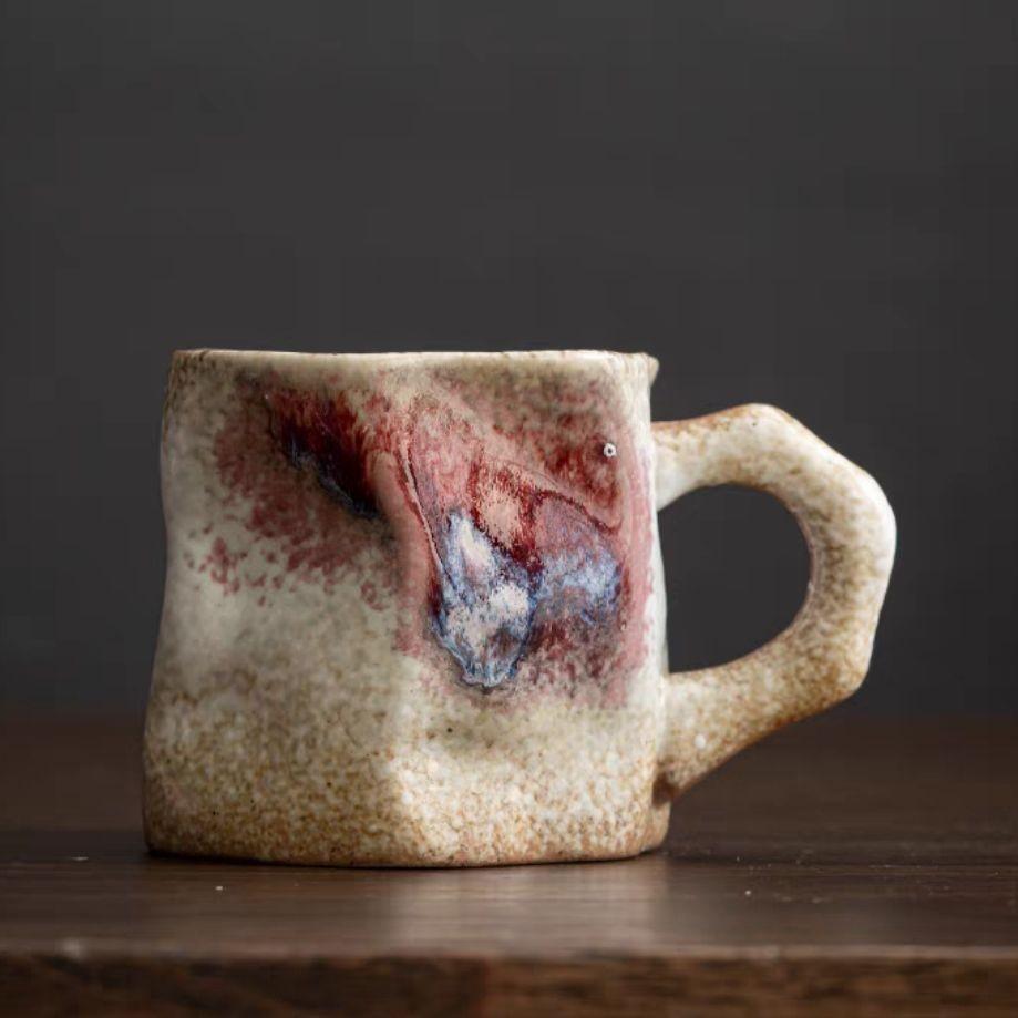 Coarse Pottery Water Cup Irregular Cup Ceramic Cup Special-Shaped Coffee Cup Home Silent Wind Home Retro Mug