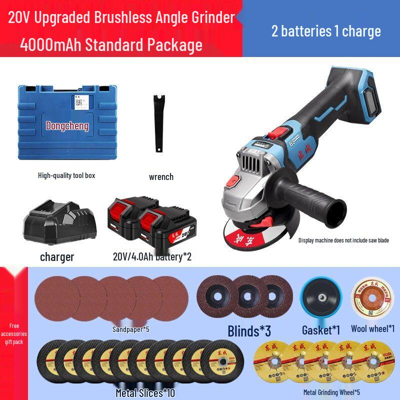 

Dongcheng 20V Cordless Brushless Angle Grinder CN plug (adapter included)
