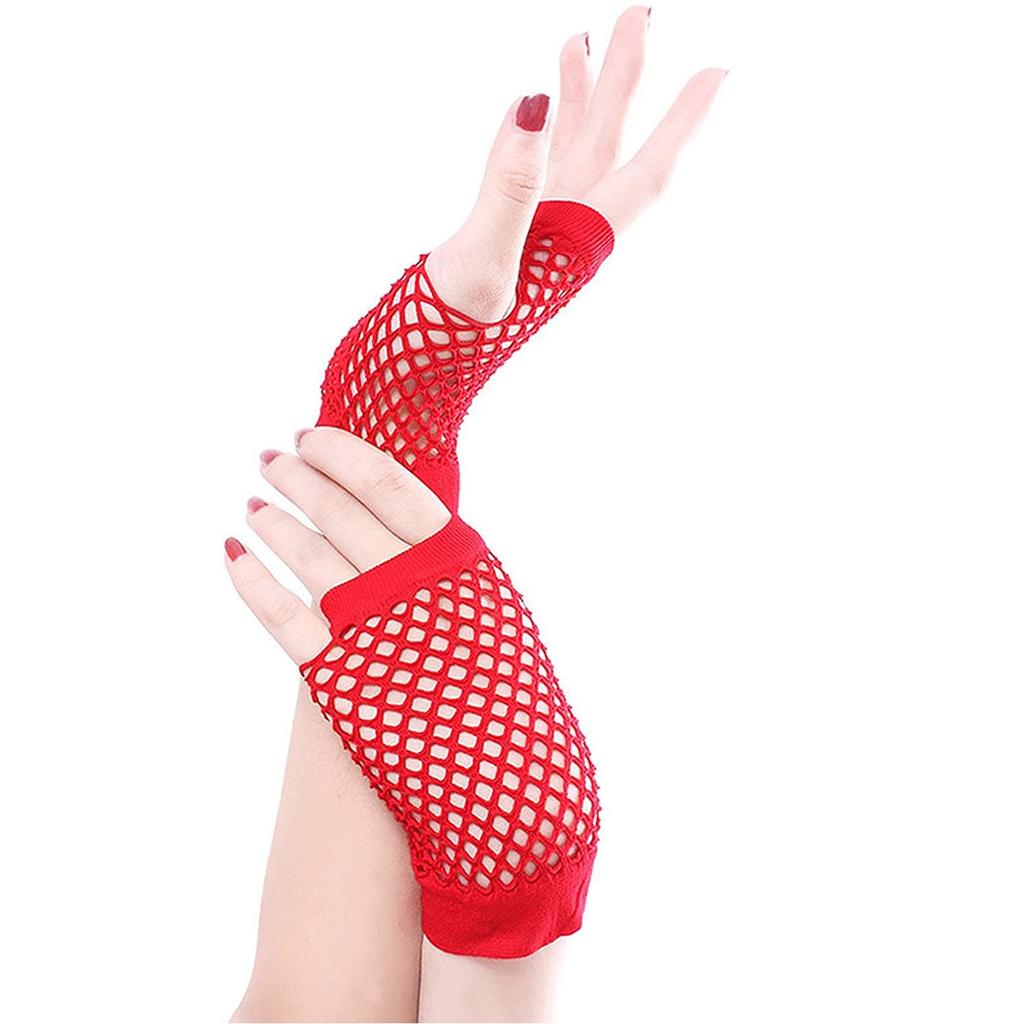Women's Fishnet Fingerless Gloves Punk Rock-Gothic Costume Short Party Gloves