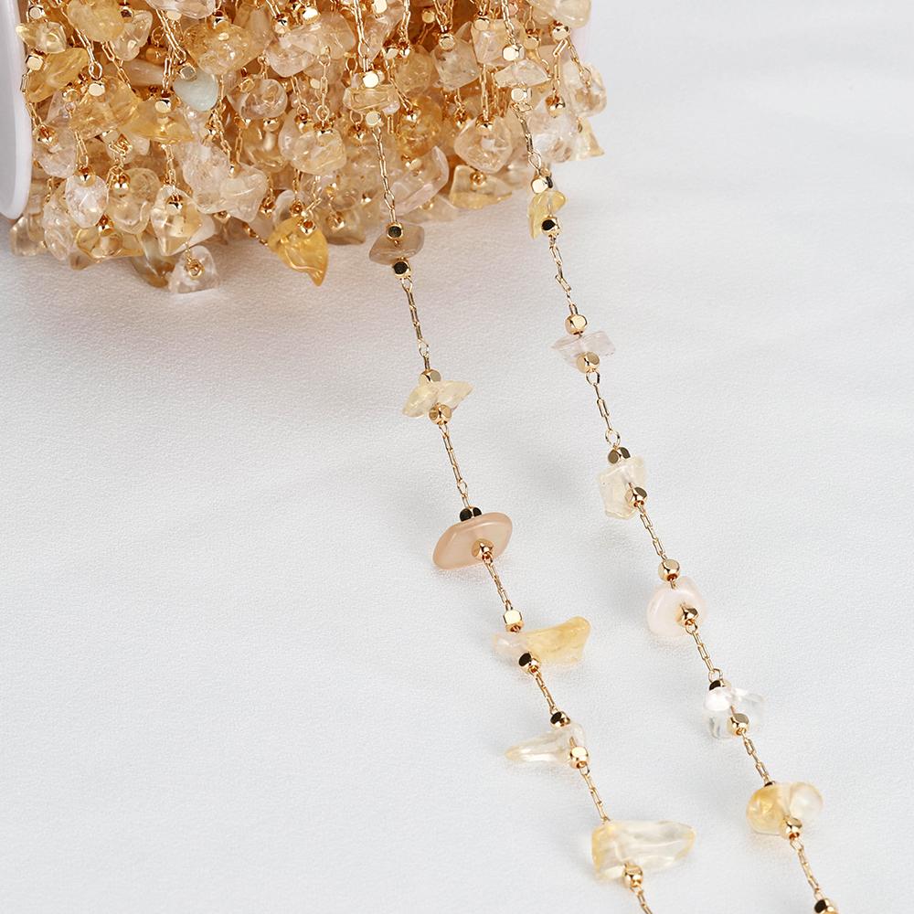 1meter Bohemian Crystal Irregular Stone Beads Beaded Chain for Handmade Bracelet Necklace Jewelry Making DIY Curtain Decoration